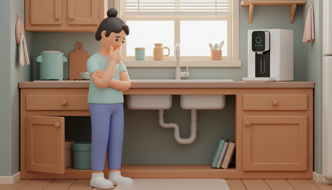 구축 아파트 녹물 걱정중인 모습 | AI 활용 이미지