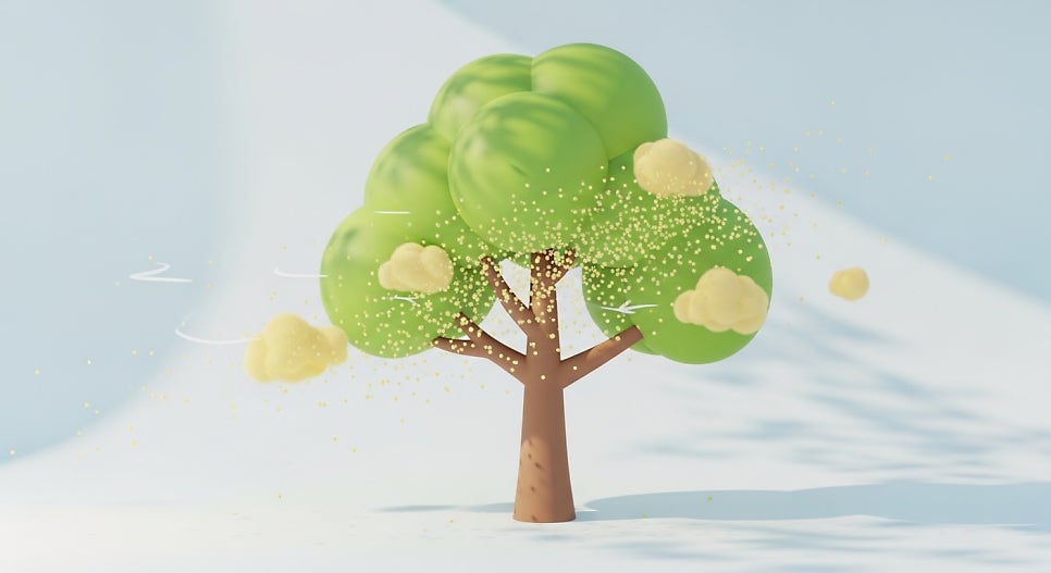 꽃가루가 가장 많이 날리는 시기는 언제일까요? | AI 활용 이미지