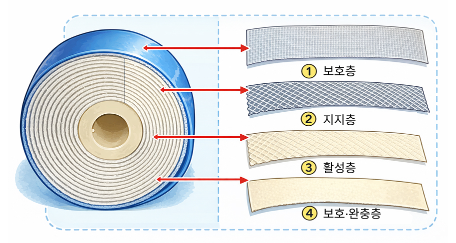 역삼투압 필터 구조 | AI 활용 이미지