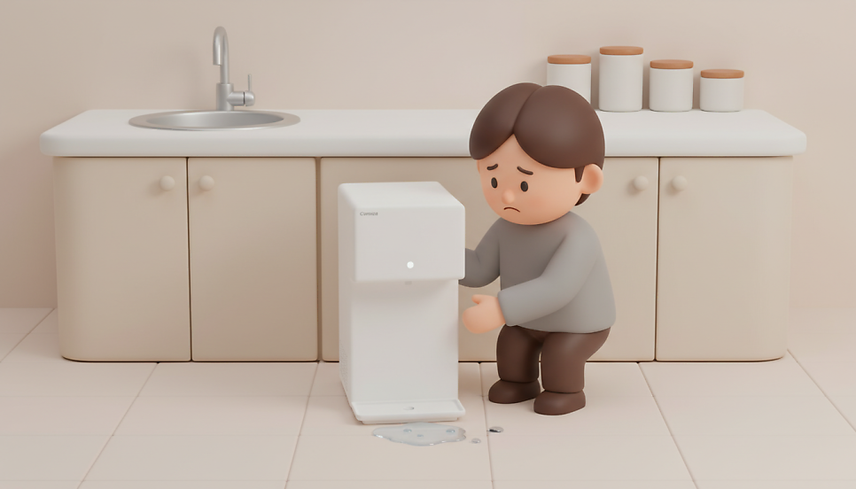누수가 된 정수기 모습 | AI 활용 이미지