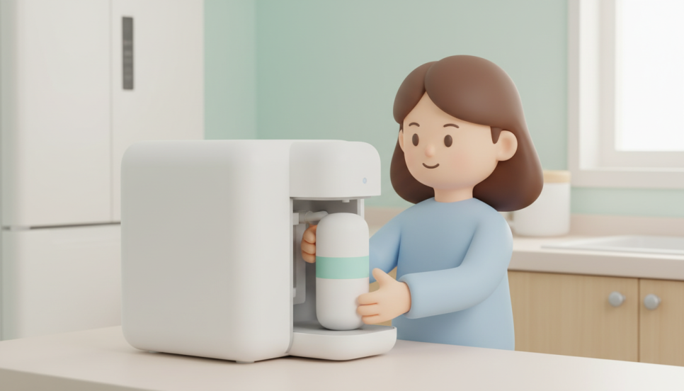 필터 교체하고 있는 모습 | AI 활용 이미지