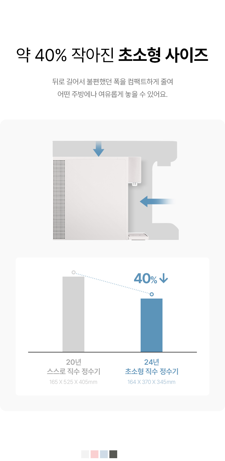 초소형 직수 냉온정 정수기