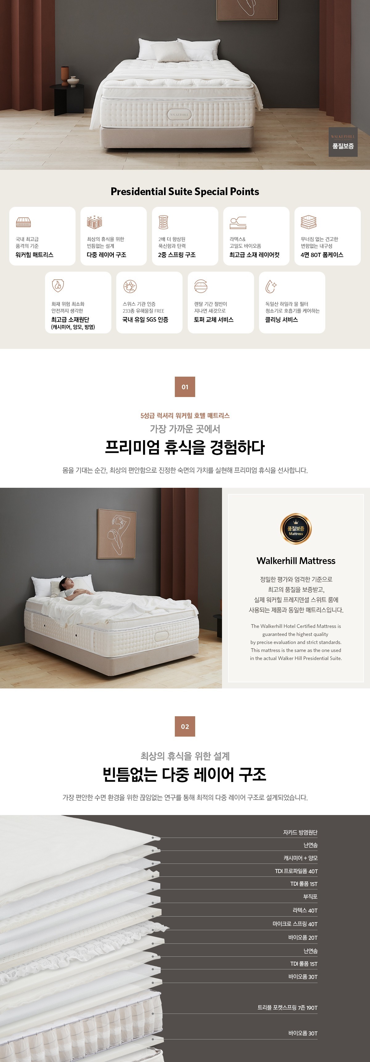 워커힐 프레지덴셜 스위트 매트리스 킹(K)