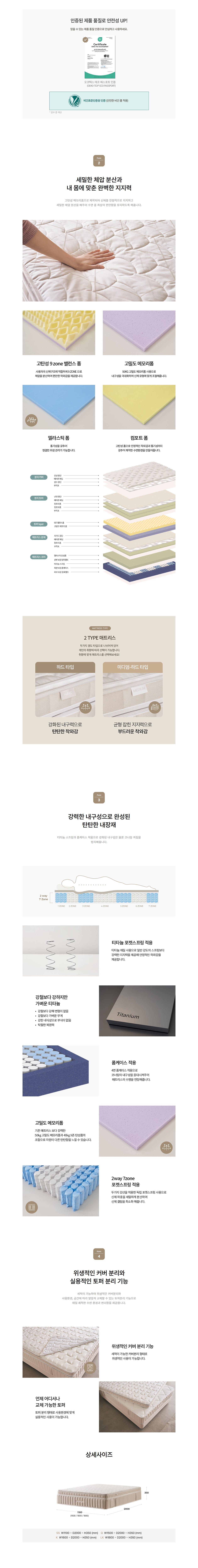 William J 매트리스 슈퍼싱글(SS) (경도: 미디엄/하드, 25년 2월 출시)