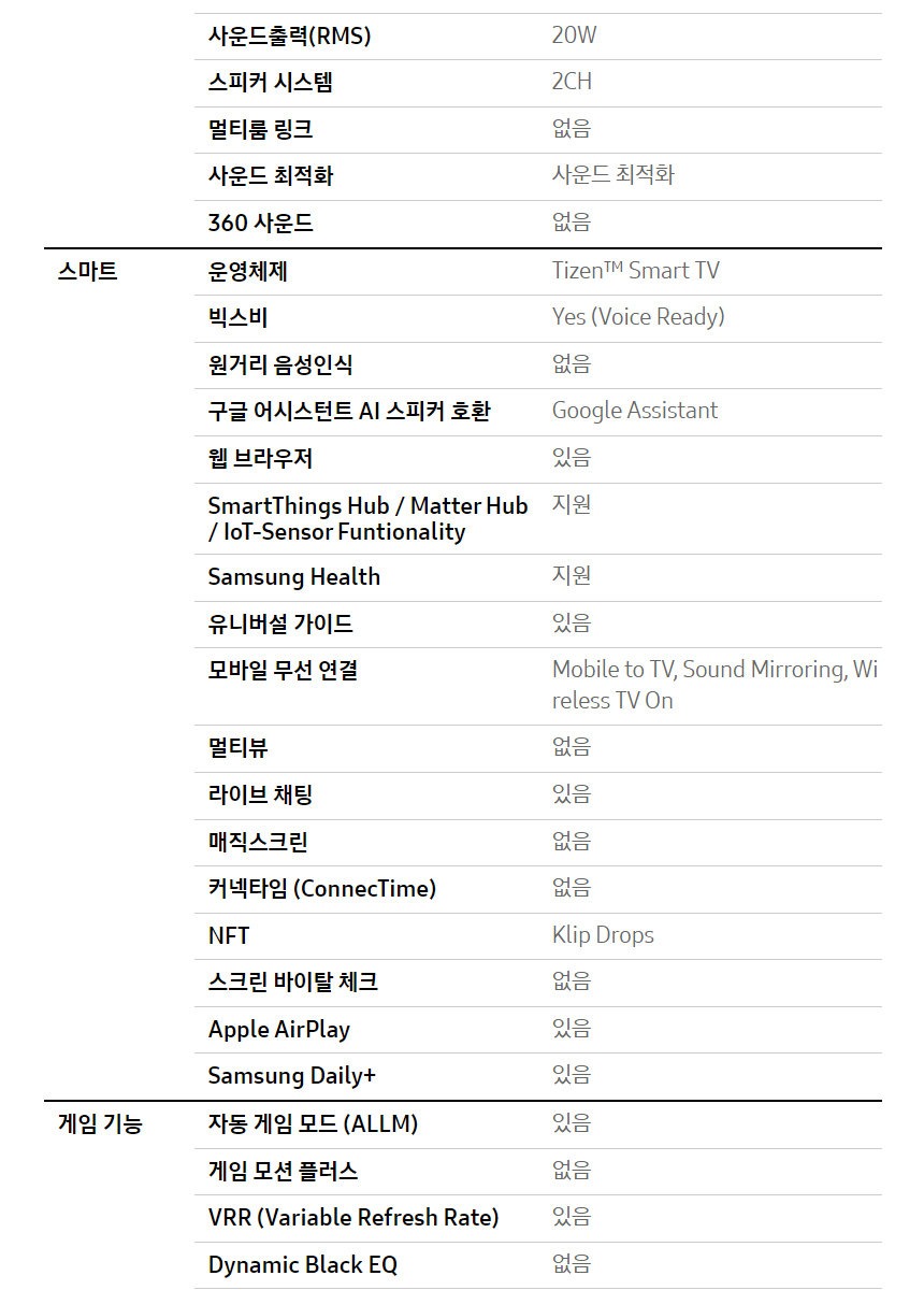 2024 Crystal UHD UD7000 TV 85인치