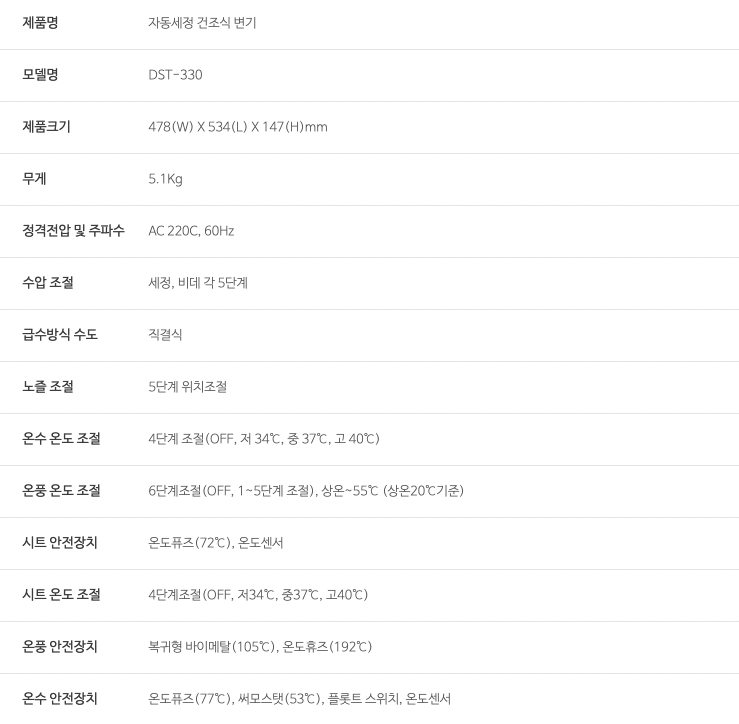스마트렛 분리형 비데 DST-330