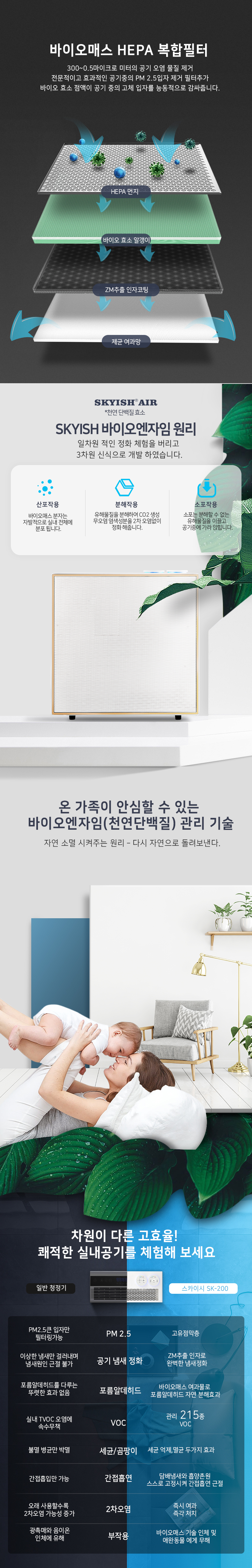 SK200 가정용 공기청정기 10평
