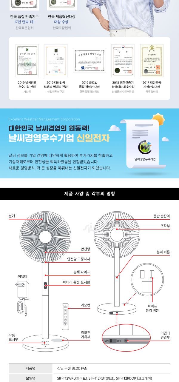 신일 무선 BLDC팬 선풍기