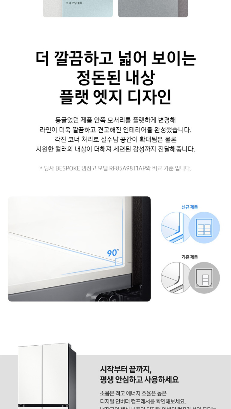 비스포크 4도어 냉장고 875L (글라스 도어, 2등급, 23년형)