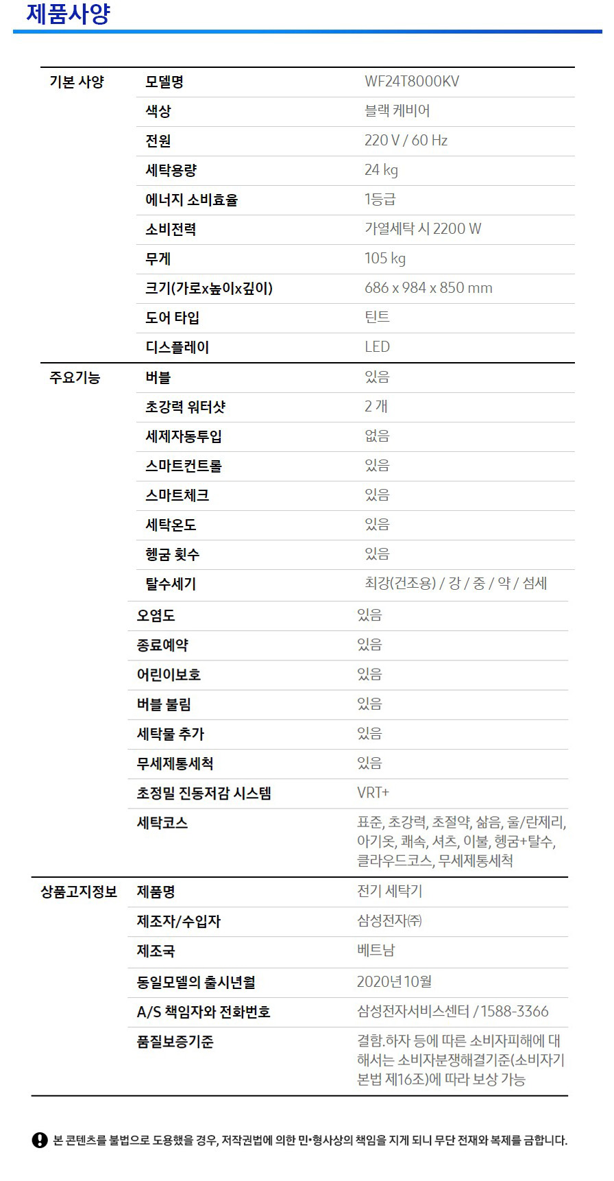 그랑데 세탁기 24kg