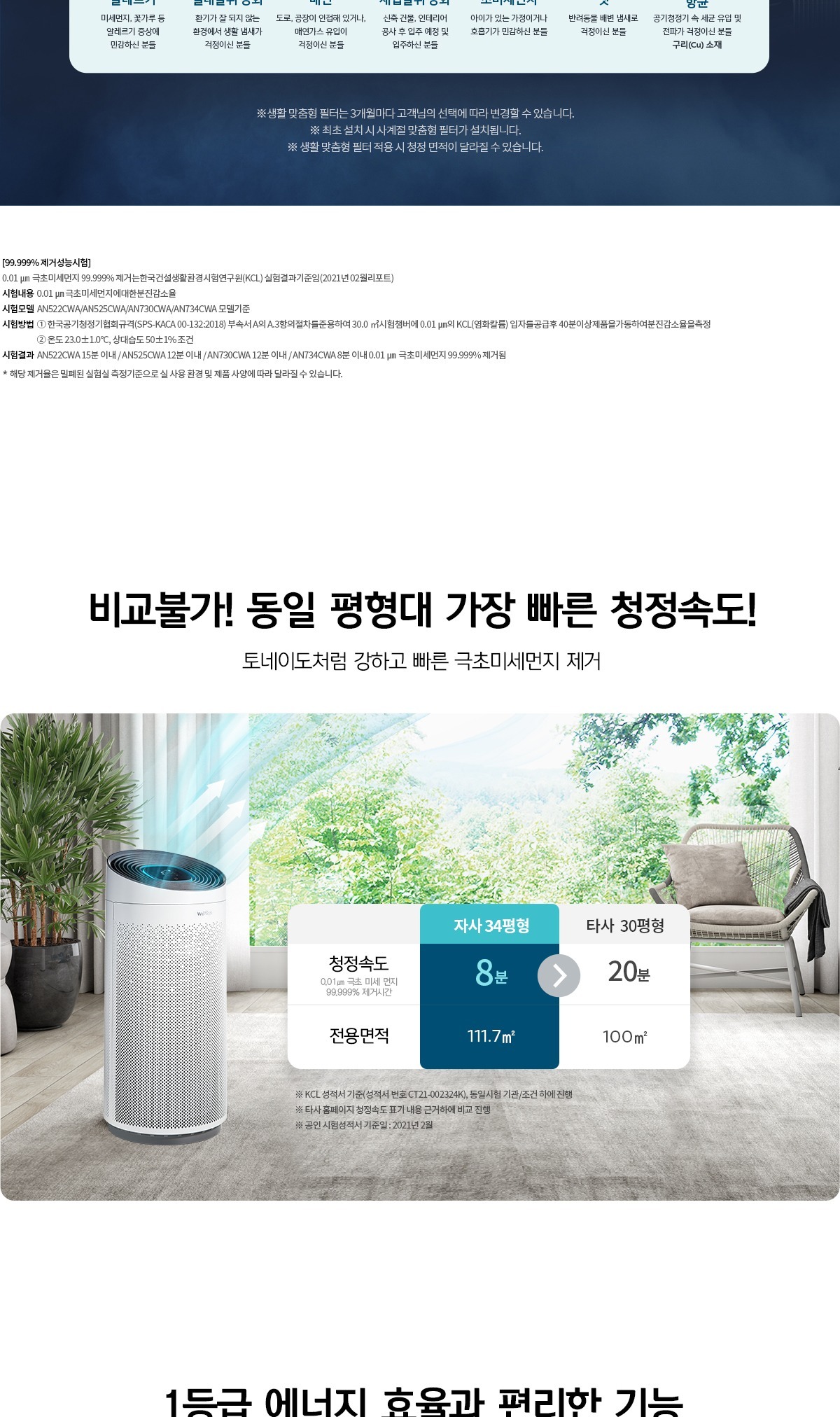 토네이도 공기청정기 34평형