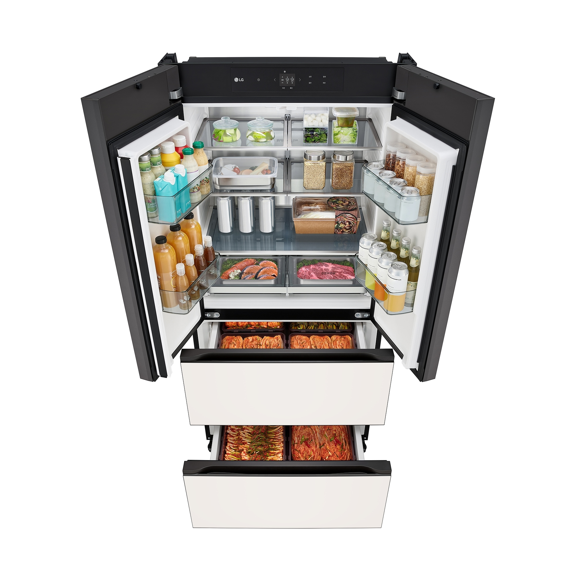 LG 디오스 오브제컬렉션 김치톡톡 Fit & Max 김치냉장고 480L (글라스패널, 메탈프레쉬)